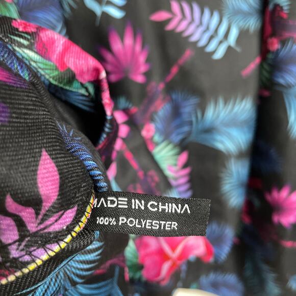 Retro Rifle Tropics Shirt Mens 5XL (Fits 3XL+) Black Floral Long Sleeve Button - Picture 11 of 11